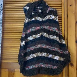 H&M Very nice new poncho rainbow colors with hoodie